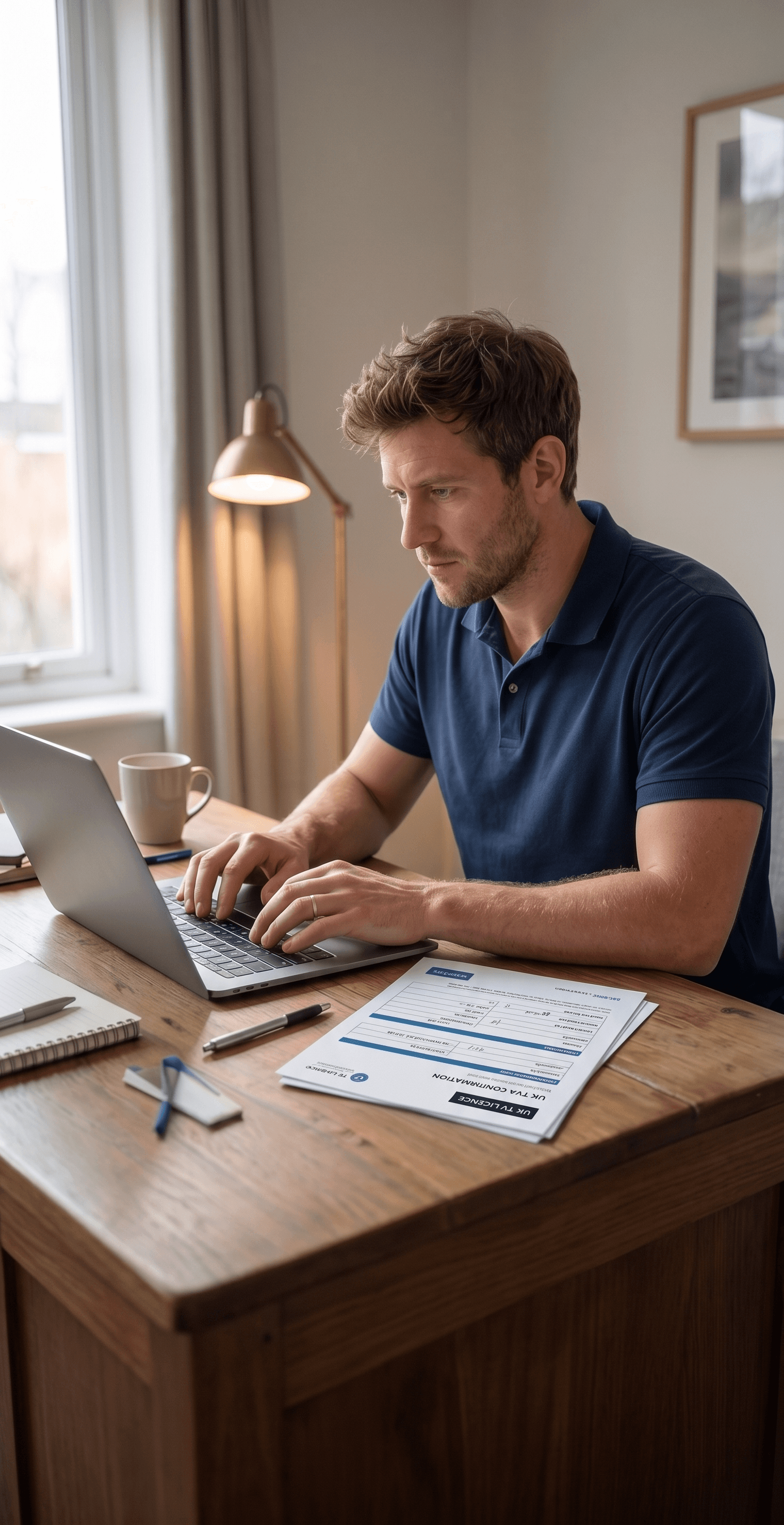 Person using TV Licence service on laptop
